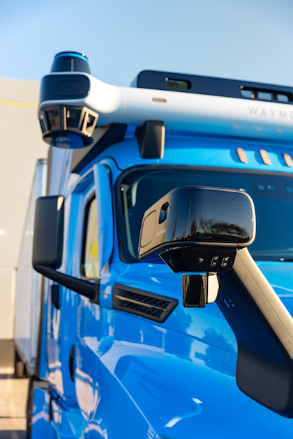 Waymo Via truck - close-up of lidar