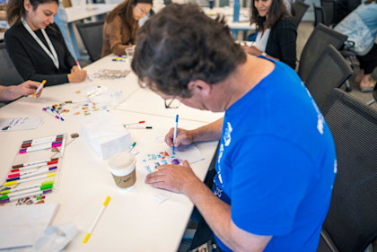 Making snack packs for Second Harvest Food Bank