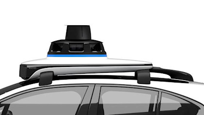 Rooftop sensor kit rendering - installed on vehicle